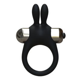 Silicone Rabbit Vibrating Cock Ring  by Joyrings (black)
