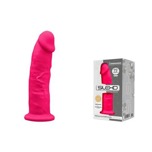 SILEXD 7.5 inch Realistic mouldable Silicone Dual Density Dildo with Suction Cup Pink