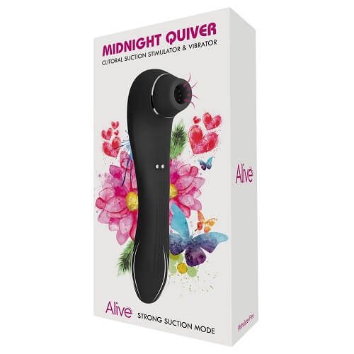 Alive Midnight Quiver Suction Vibrator- dual function- rechargeable